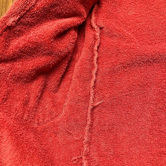 VTG State O Maine Red Terry Cloth Bathrobe 100% Cotton Heavyweight One Size - Picture 10 of 16